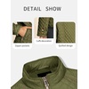 image:imageBellivera Womens FleeceLined Diamond Quilted Puffer Jacket Winter Coat  Stand Collar Casual Padded Outerwear with Soft Thermal Lining Zipper Front and Classic Stitched SurfaceGreen