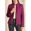 image:imageBellivera Womens FleeceLined Diamond Quilted Puffer Jacket Winter Coat  Stand Collar Casual Padded Outerwear with Soft Thermal Lining Zipper Front and Classic Stitched SurfaceRed