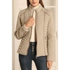 image:imageBellivera Womens FleeceLined Diamond Quilted Puffer Jacket Winter Coat  Stand Collar Casual Padded Outerwear with Soft Thermal Lining Zipper Front and Classic Stitched SurfaceBeige