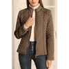 image:imageBellivera Womens FleeceLined Diamond Quilted Puffer Jacket Winter Coat  Stand Collar Casual Padded Outerwear with Soft Thermal Lining Zipper Front and Classic Stitched SurfaceBrown