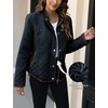 image:imageBellivera Womens FleeceLined Diamond Quilted Puffer Jacket Winter Coat  Stand Collar Casual Padded Outerwear with Soft Thermal Lining Zipper Front and Classic Stitched SurfaceBlackish Blue