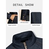 image:imageBellivera Womens FleeceLined Diamond Quilted Puffer Jacket Winter Coat  Stand Collar Casual Padded Outerwear with Soft Thermal Lining Zipper Front and Classic Stitched SurfaceNavy Blue