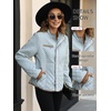 image:imageBellivera Womens FleeceLined Diamond Quilted Puffer Jacket Winter Coat  Stand Collar Casual Padded Outerwear with Soft Thermal Lining Zipper Front and Classic Stitched SurfaceGrey Diamond
