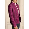 image:imageBellivera Womens FleeceLined Diamond Quilted Puffer Jacket Winter Coat  Stand Collar Casual Padded Outerwear with Soft Thermal Lining Zipper Front and Classic Stitched SurfaceRed