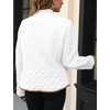 image:imageBellivera Womens FleeceLined Diamond Quilted Puffer Jacket Winter Coat  Stand Collar Casual Padded Outerwear with Soft Thermal Lining Zipper Front and Classic Stitched SurfaceWhite Diamond