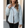 image:imageBellivera Womens FleeceLined Diamond Quilted Puffer Jacket Winter Coat  Stand Collar Casual Padded Outerwear with Soft Thermal Lining Zipper Front and Classic Stitched SurfaceGrey Diamond