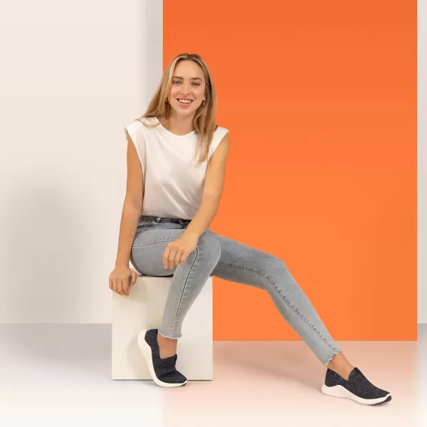 Aetrex Angie Arch Support Sneakers for Women - Lightweight Plantar Fasciitis Slip On Womens Sneakers