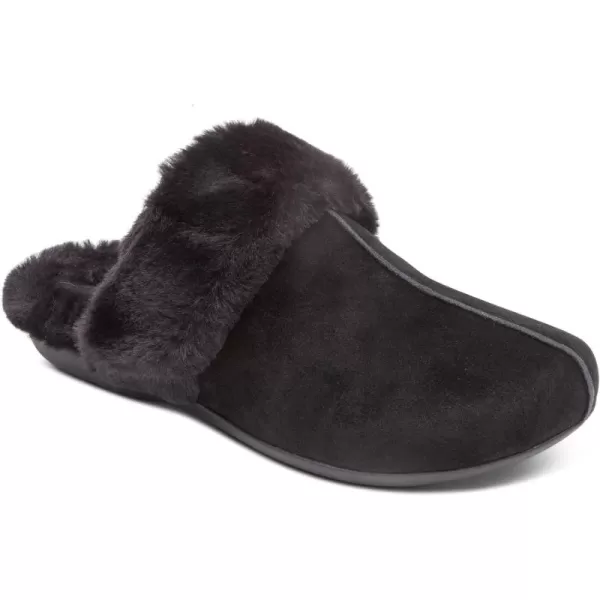 Aetrex Arianna Arch Support Women's Fuzzy Slippers - Closed Toe Adjustable Memory Foam House Slippers