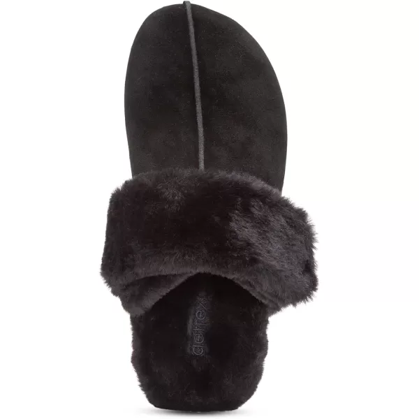 Aetrex Arianna Arch Support Women's Fuzzy Slippers - Closed Toe Adjustable Memory Foam House Slippers