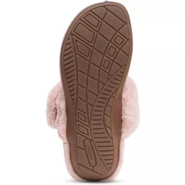 Aetrex Arianna Arch Support Women's Fuzzy Slippers - Closed Toe Adjustable Memory Foam House Slippers
