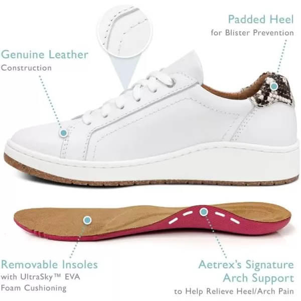 Aetrex Blake Arch Support Women's Sneakers - Plantar Fasciitis Shoes Adjustable Sneakers for Women