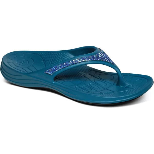 Aetrex Fiji Arch Support Flip Flops for Women - Orthotic Metatarsal Water-Friendly Womens Flip Flops