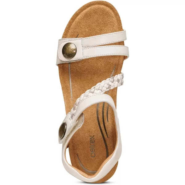 Aetrex Women's Avril Quarter Strap Wedge: The Adjustable Wedge with Enhanced Arch Support: Pair It With Any Outfit | Extreme Comfort and Style | Walk in Fashion, Pain Free