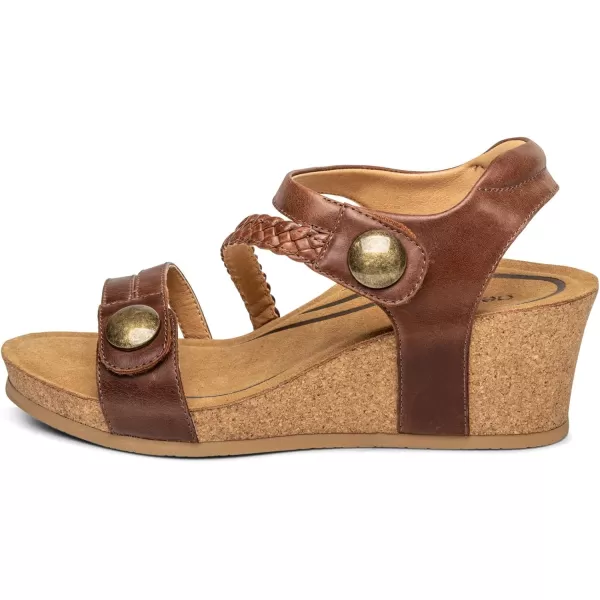 Aetrex Women's Avril Quarter Strap Wedge: The Adjustable Wedge with Enhanced Arch Support: Pair It With Any Outfit | Extreme Comfort and Style | Walk in Fashion, Pain Free