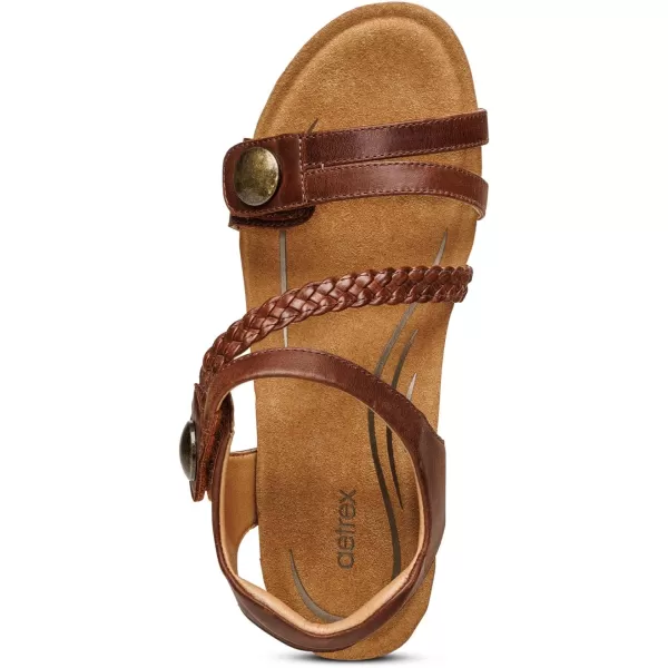 Aetrex Women's Avril Quarter Strap Wedge: The Adjustable Wedge with Enhanced Arch Support: Pair It With Any Outfit | Extreme Comfort and Style | Walk in Fashion, Pain Free