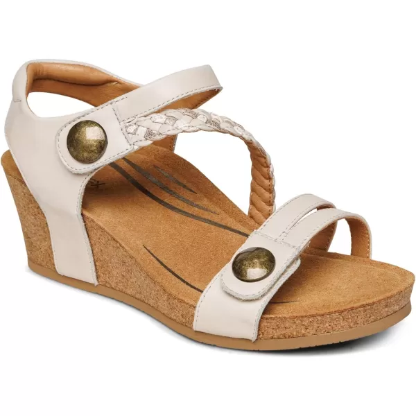 Aetrex Women's Avril Quarter Strap Wedge: The Adjustable Wedge with Enhanced Arch Support: Pair It With Any Outfit | Extreme Comfort and Style | Walk in Fashion, Pain Free