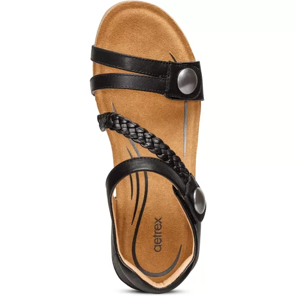 Aetrex Women's Avril Quarter Strap Wedge: The Adjustable Wedge with Enhanced Arch Support: Pair It With Any Outfit | Extreme Comfort and Style | Walk in Fashion, Pain Free