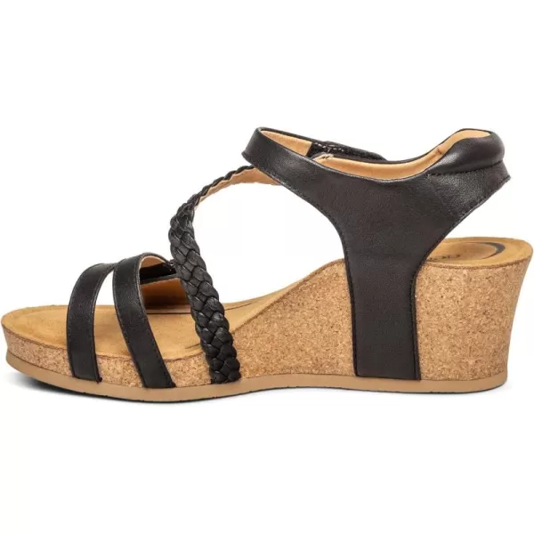 Aetrex Women's Avril Quarter Strap Wedge: The Adjustable Wedge with Enhanced Arch Support: Pair It With Any Outfit | Extreme Comfort and Style | Walk in Fashion, Pain Free