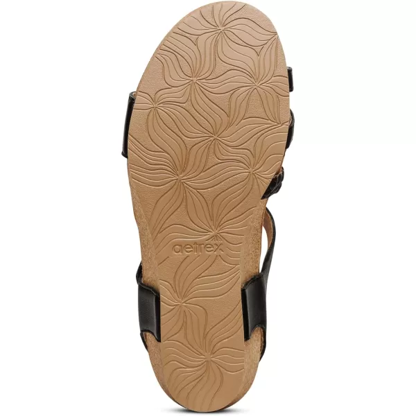 Aetrex Women's Avril Quarter Strap Wedge: The Adjustable Wedge with Enhanced Arch Support: Pair It With Any Outfit | Extreme Comfort and Style | Walk in Fashion, Pain Free