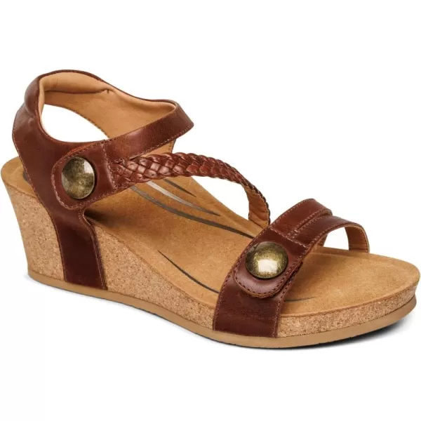 Aetrex Women's Avril Quarter Strap Wedge: The Adjustable Wedge with Enhanced Arch Support: Pair It With Any Outfit | Extreme Comfort and Style | Walk in Fashion, Pain Free