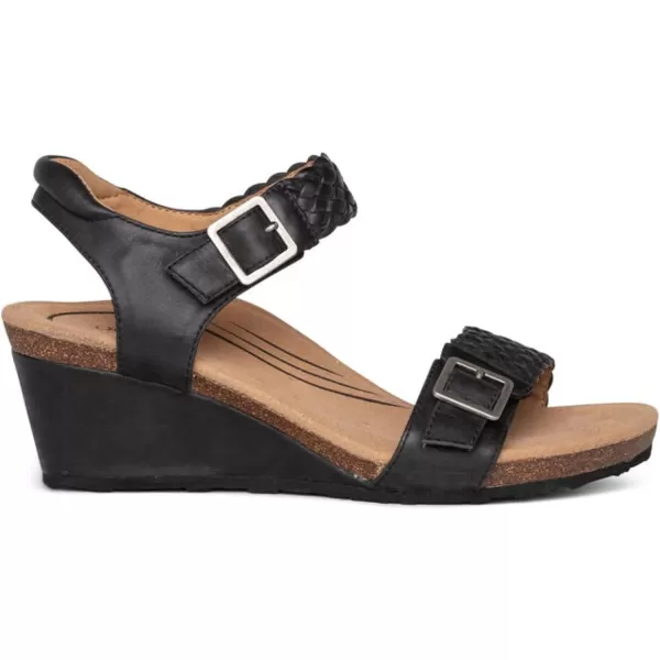 Aetrex Women's Grace Adjustable Woven Wedge- Ideal for Everyday Wear- Features Built In Arch Support, Adjustable Straps and A Memory Foam Footbed
