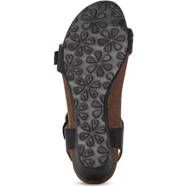 Aetrex Women's Grace Adjustable Woven Wedge- Ideal for Everyday Wear- Features Built In Arch Support, Adjustable Straps and A Memory Foam Footbed