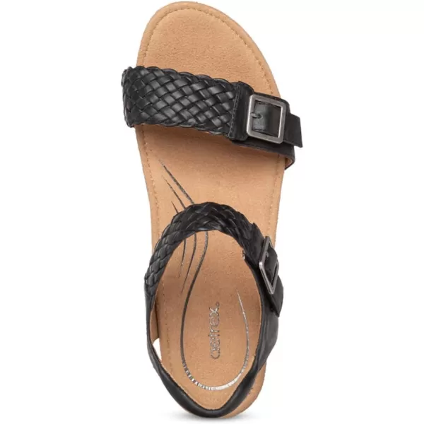 Aetrex Women's Grace Adjustable Woven Wedge- Ideal for Everyday Wear- Features Built In Arch Support, Adjustable Straps and A Memory Foam Footbed
