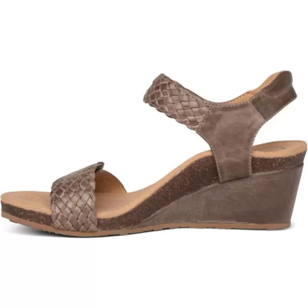 Aetrex Women's Grace Adjustable Woven Wedge- Ideal for Everyday Wear- Features Built In Arch Support, Adjustable Straps and A Memory Foam Footbed