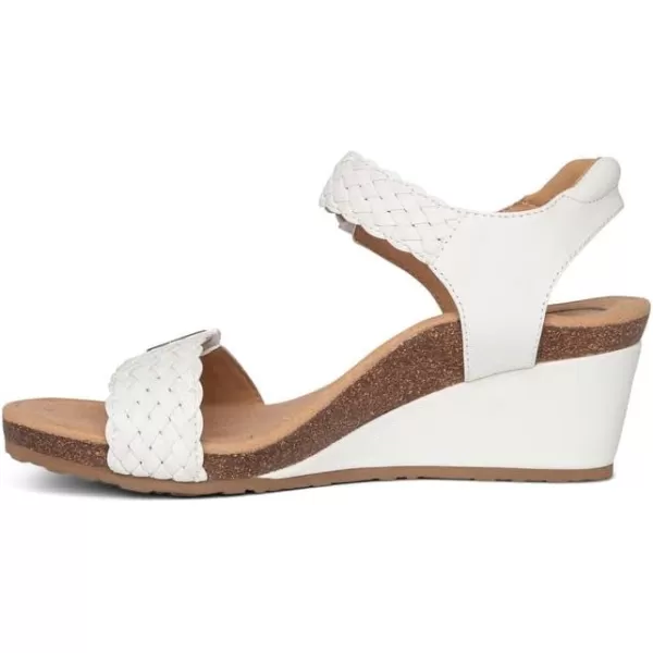 Aetrex Women's Grace Adjustable Woven Wedge- Ideal for Everyday Wear- Features Built In Arch Support, Adjustable Straps and A Memory Foam Footbed