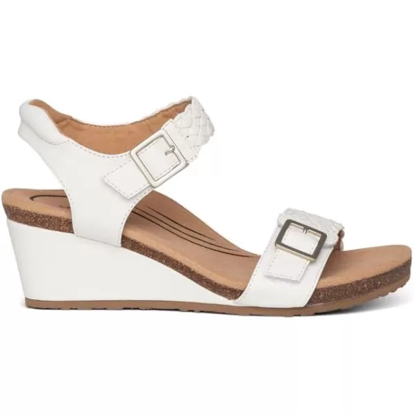 Aetrex Women's Grace Adjustable Woven Wedge- Ideal for Everyday Wear- Features Built In Arch Support, Adjustable Straps and A Memory Foam Footbed