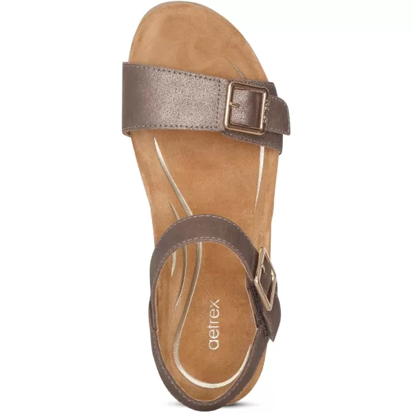 Aetrex Women's Lexa - A Quarter Strap Wedge with Superior Arch Support, Plush Memory Foam Cushioning, and Adjustable Straps for a Custom Fit &amp; Unwavering Support