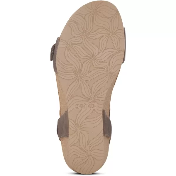 Aetrex Women's Lexa - A Quarter Strap Wedge with Superior Arch Support, Plush Memory Foam Cushioning, and Adjustable Straps for a Custom Fit &amp; Unwavering Support