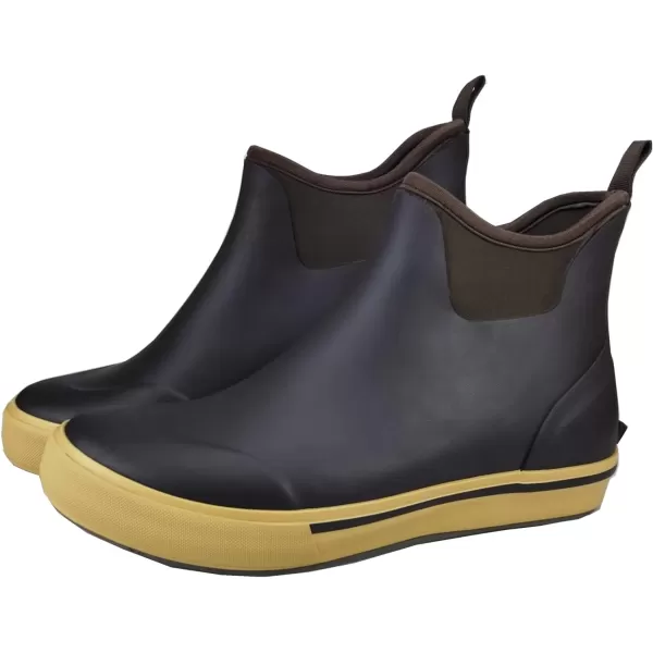 SYLPHID Ankle Deck Boots for Men Waterproof Rain Shoes Neoprene Rubber Footwear for Gardening Fishing Hunting and Camping