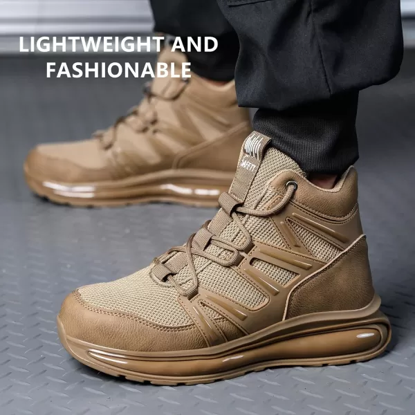 SYLPHID Men Steel Toe Sneakers Women Safety Shoes High top Work Shoe with Air Cushion Lightweight Breathable Puncture Proof