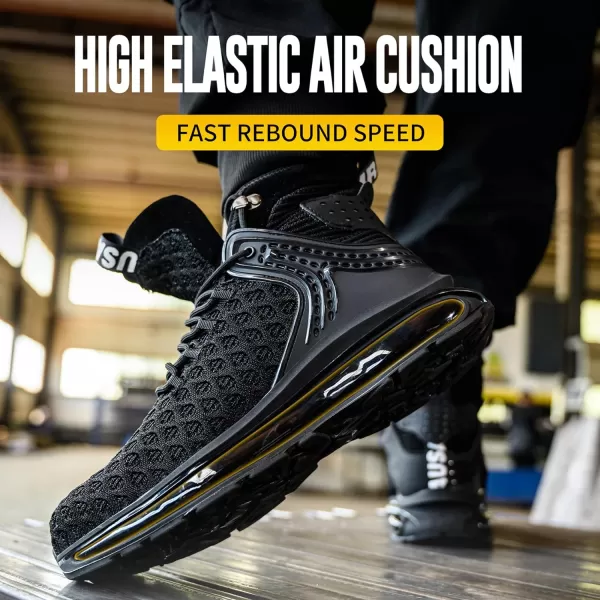 SYLPHID Men Steel Toe Sneakers Women Safety Shoes High top Work Shoe with Air Cushion Lightweight Breathable Puncture Proof