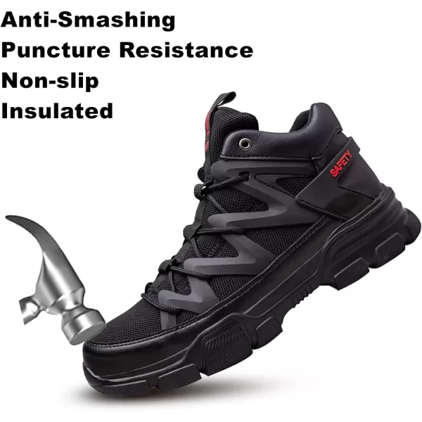 SYLPHID Steel Toe Boots for Men Safety Shoes for Women Work Sneakers Slip Resistant