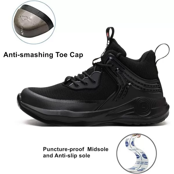 SYLPHID Steel Toe Boots for Men Safety Shoes for Women Work Sneakers Slip Resistant