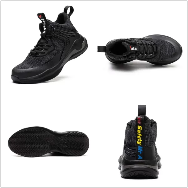 SYLPHID Steel Toe Boots for Men Safety Shoes for Women Work Sneakers Slip Resistant