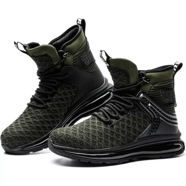 SYLPHID Men Steel Toe Sneakers Women Safety Shoes High top Work Shoe with Air Cushion Lightweight Breathable Puncture Proof