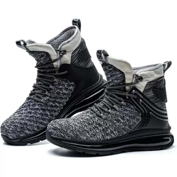 SYLPHID Men Steel Toe Sneakers Women Safety Shoes High top Work Shoe with Air Cushion Lightweight Breathable Puncture Proof