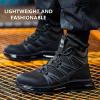 imageSYLPHID Men Steel Toe Sneakers Women Safety Shoes High top Work Shoe with Air Cushion Lightweight Breathable Puncture Proof318black