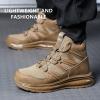 imageSYLPHID Men Steel Toe Sneakers Women Safety Shoes High top Work Shoe with Air Cushion Lightweight Breathable Puncture Proof318khaki