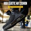 imageSYLPHID Men Steel Toe Sneakers Women Safety Shoes High top Work Shoe with Air Cushion Lightweight Breathable Puncture ProofBlack