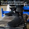 imageSYLPHID Men Steel Toe Sneakers Women Safety Shoes High top Work Shoe with Air Cushion Lightweight Breathable Puncture ProofBlack
