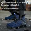 imageSYLPHID Men Steel Toe Sneakers Women Safety Shoes High top Work Shoe with Air Cushion Lightweight Breathable Puncture ProofBlue