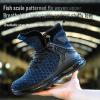 imageSYLPHID Men Steel Toe Sneakers Women Safety Shoes High top Work Shoe with Air Cushion Lightweight Breathable Puncture ProofBlue