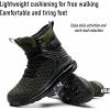 imageSYLPHID Men Steel Toe Sneakers Women Safety Shoes High top Work Shoe with Air Cushion Lightweight Breathable Puncture ProofGreen