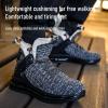 imageSYLPHID Men Steel Toe Sneakers Women Safety Shoes High top Work Shoe with Air Cushion Lightweight Breathable Puncture ProofGrey