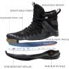 imageSYLPHID Steel Toe Boots for Men Safety Shoes for Women Work Sneakers Slip ResistantAl66black