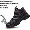 imageSYLPHID Steel Toe Boots for Men Safety Shoes for Women Work Sneakers Slip ResistantAl75black